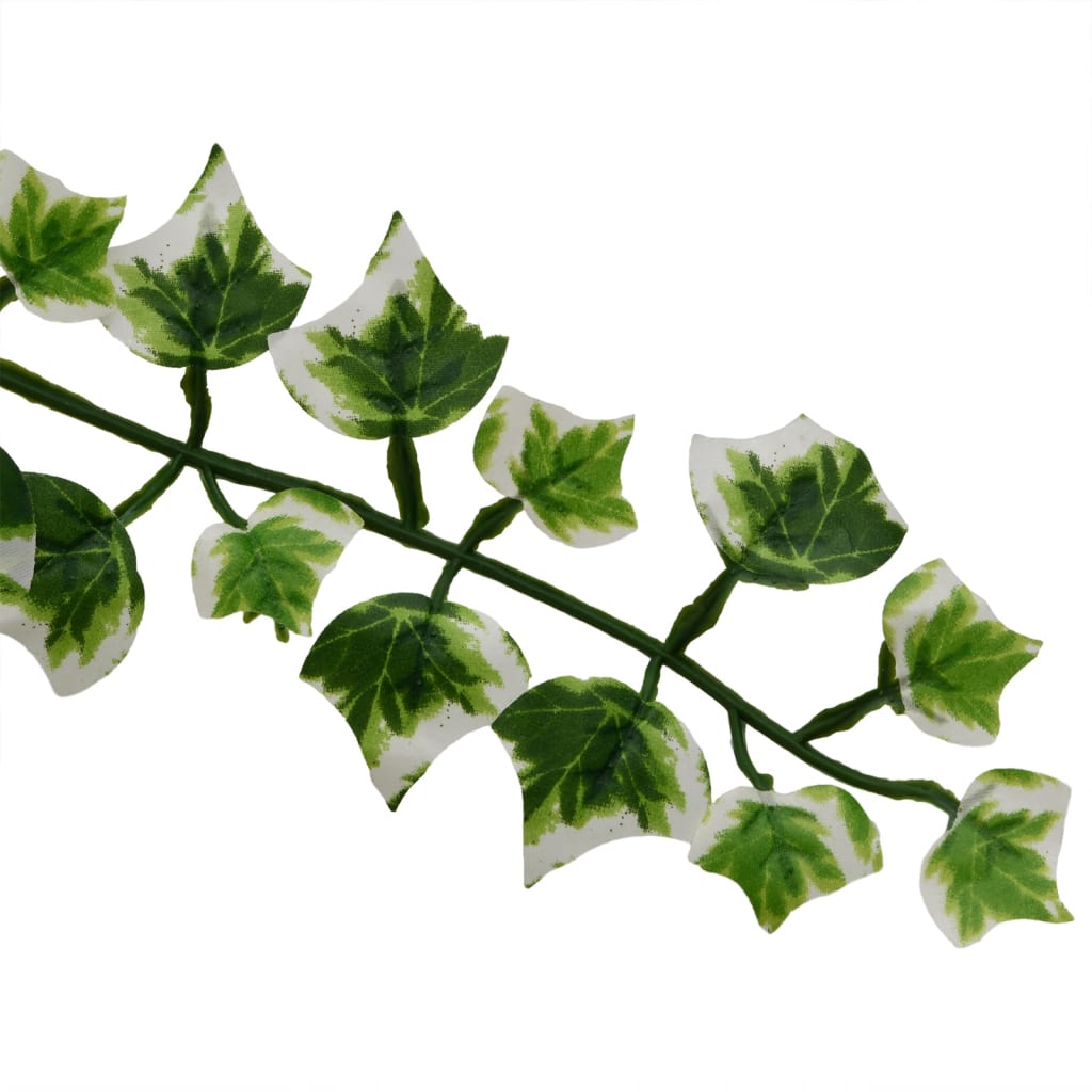  Hängepflanzen Künstlich 12 Stk. 339 Blätter 90 cm Grün und Weiß
