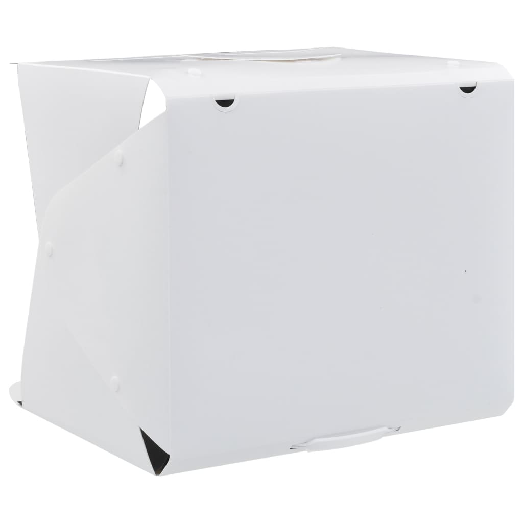  LED-Lichtbox für Fotostudio Klappbar 40×34×37 cm Plastik Weiß 