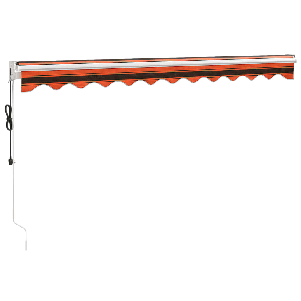  Elektrische Markise mit Kurbel Orange und Braun 3,5x2,5 m