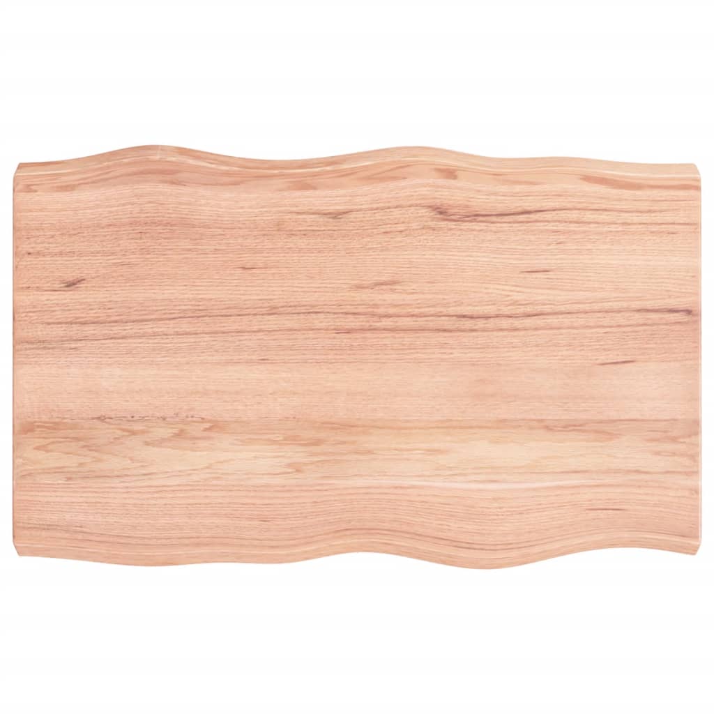  Tischplatte 80x50x(2-6) cm Massivholz Behandelt Baumkante