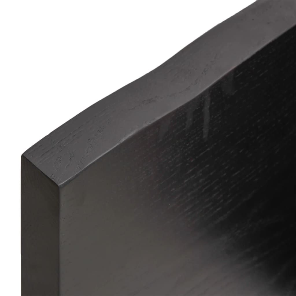  Tischplatte Dunkelbraun 140x50x(2-4)cm Massivholz Eiche