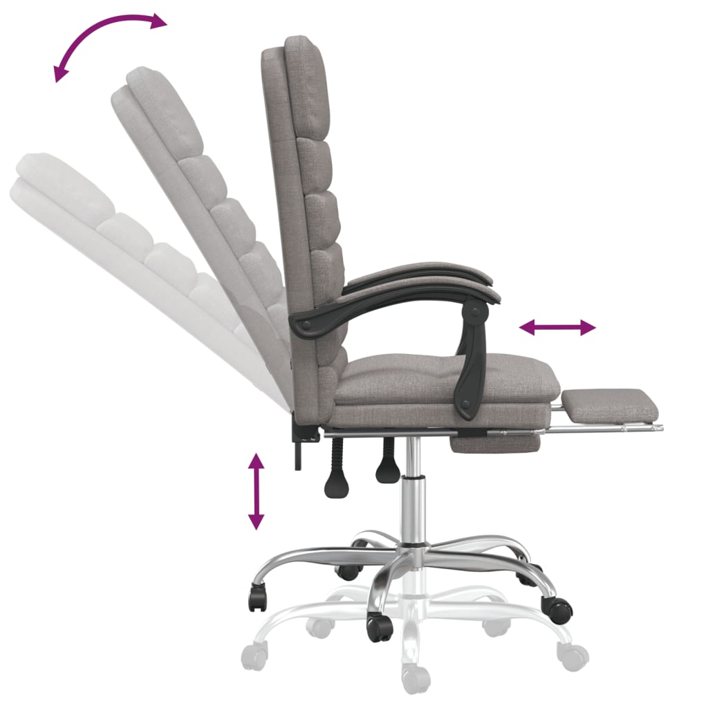  Bürostuhl mit Massagefunktion Taupe Stoff
