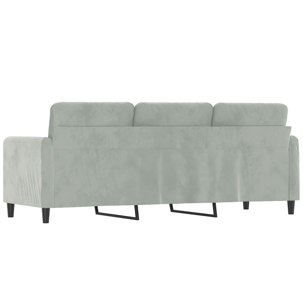  3-Sitzer-Sofa Hellgrau 180 cm Samt