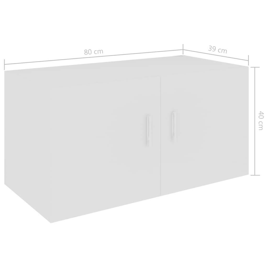  Wandschrank Weiß 80 x 39 x 40 cm Holzwerkstoff