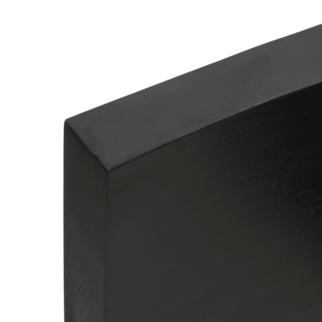  Tischplatte Dunkelbraun 220x40x(2-6)cm Massivholz Eiche