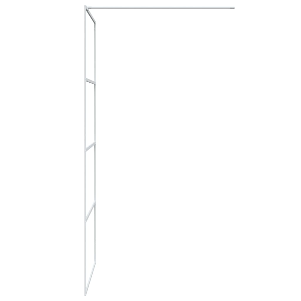  Duschwand für Begehbare Dusche Weiß 90x195 cm ESG-Klarglas