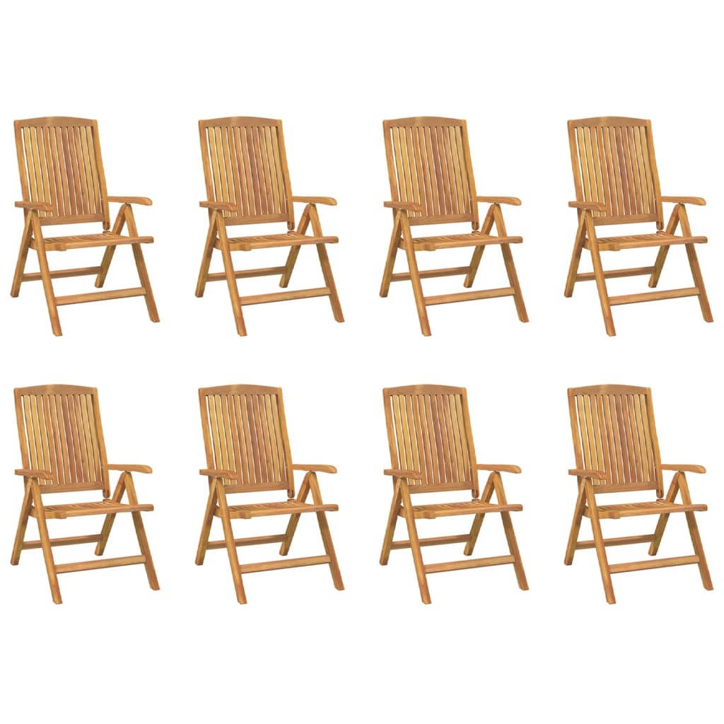  Gartenstühle mit Auflagen 8 Stk. Massivholz Teak