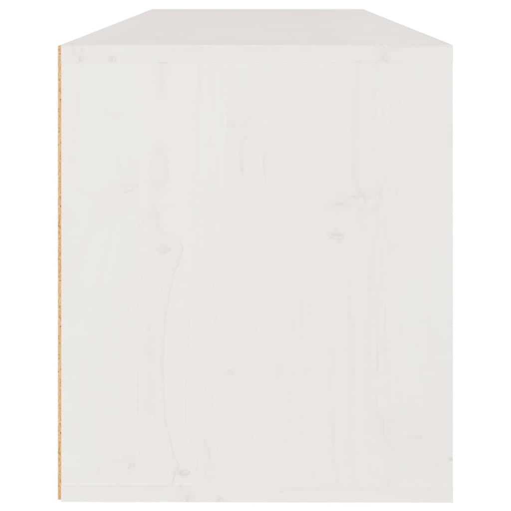  Wandschrank Weiß 100x30x35 cm Massivholz Kiefer
