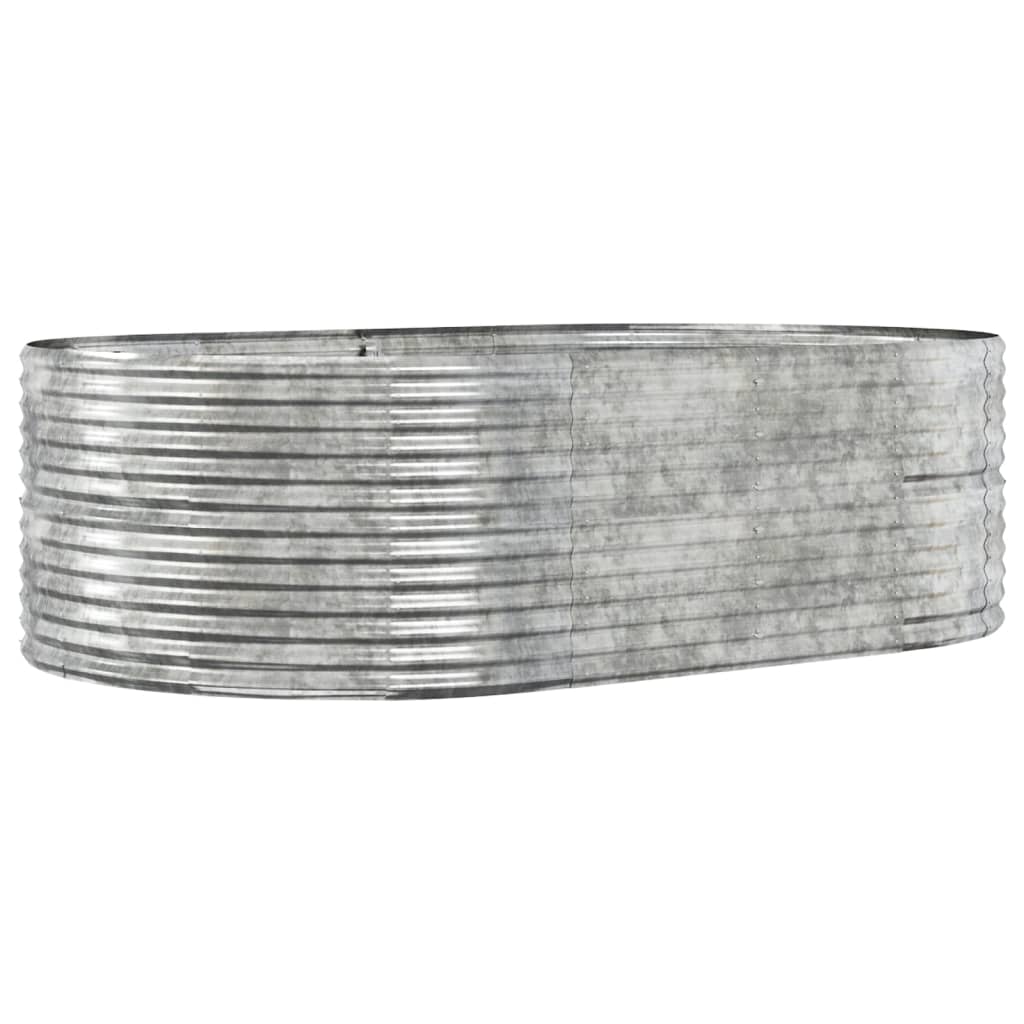  Hochbeet Silbern 212x140x68 cm Pulverbeschichteter Stahl