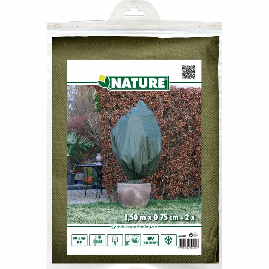 Nature Wintervlies-Frostschutzhauben 2 Stk. 50 g/m² 150x75 cm Grün
