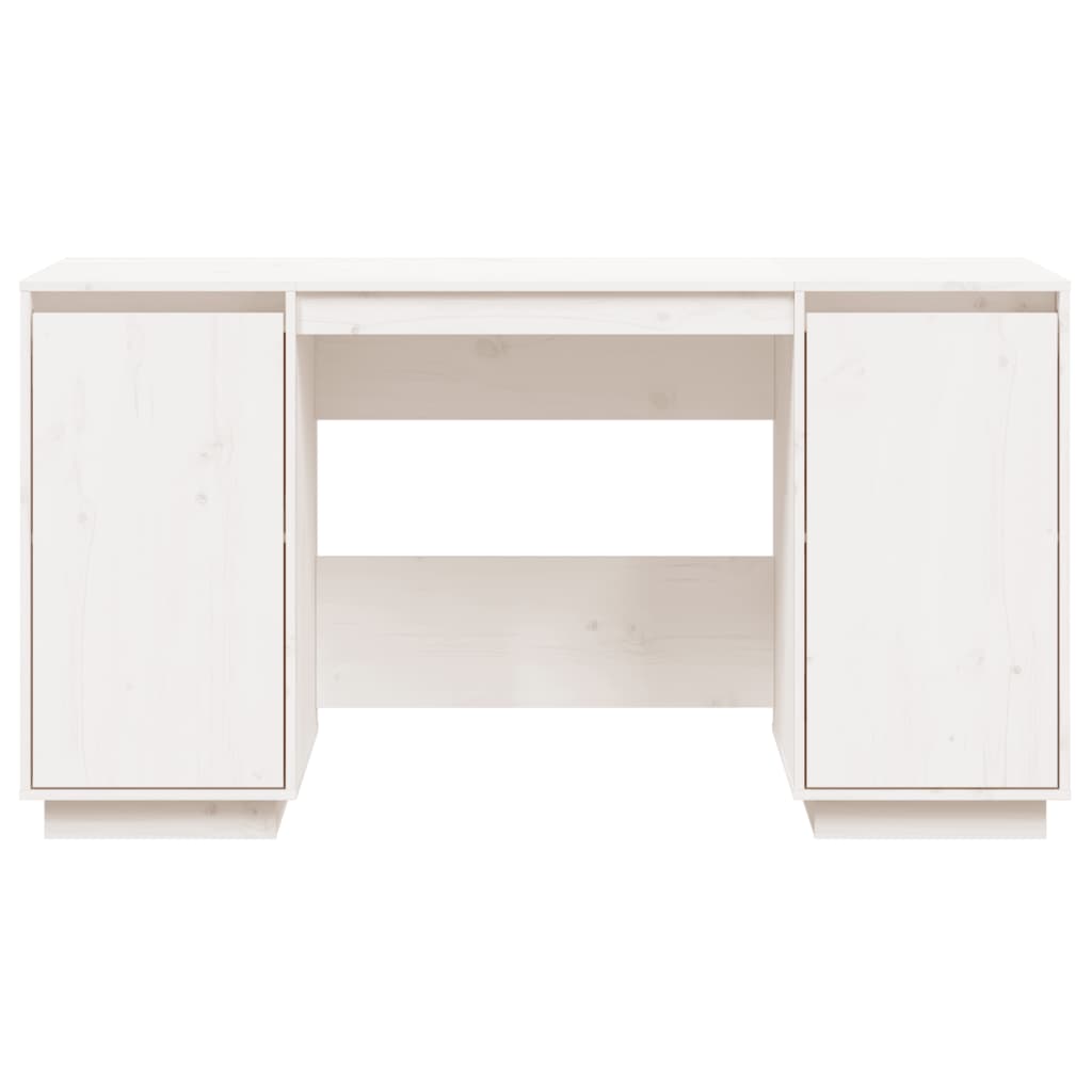  Schreibtisch Weiß 140x50x75 cm Massivholz Kiefer