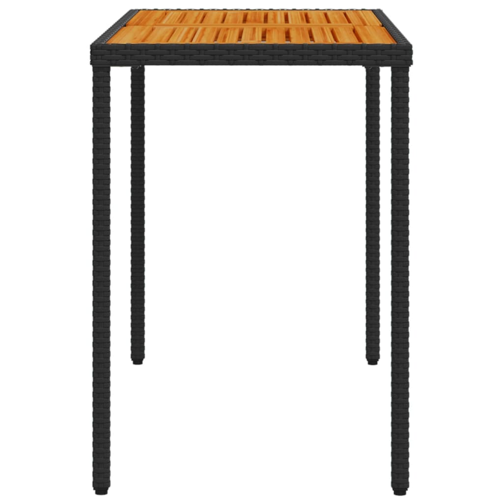  Gartentisch mit Akazienholz-Platte 115x54x74 cm Poly Rattan