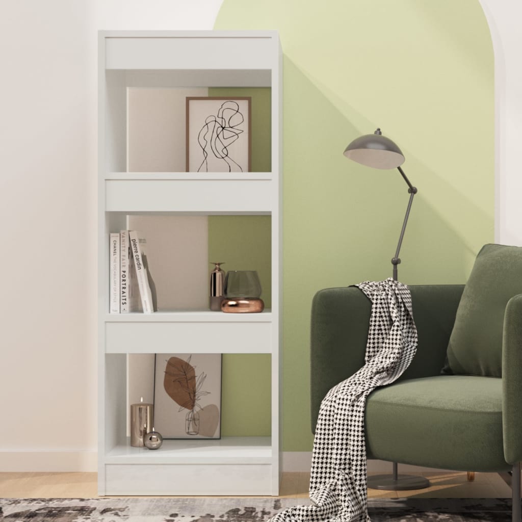  Bücherregal/Raumteiler Hochglanz-Weiß 40x30x103cm Holzwerkstoff