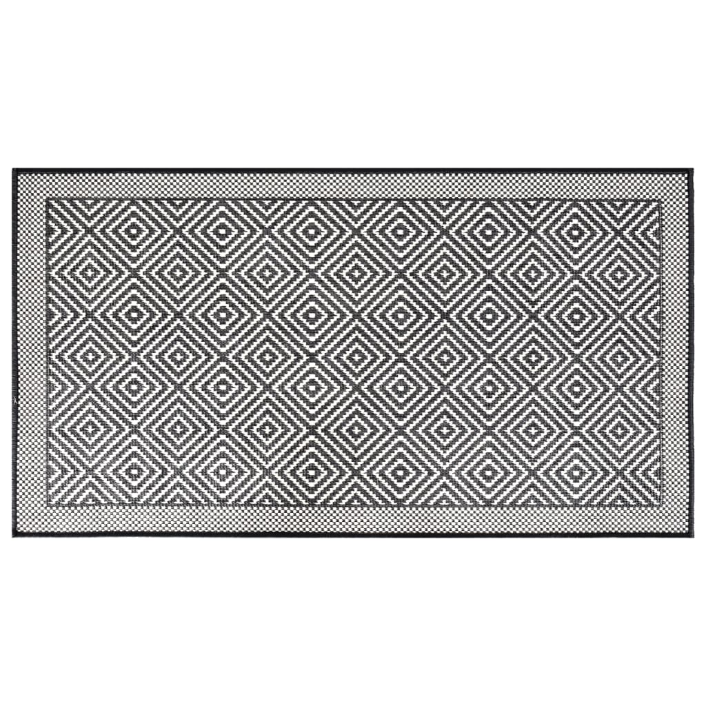  Outdoor-Teppich Grau und Weiß 100x200 cm Beidseitig Nutzbar