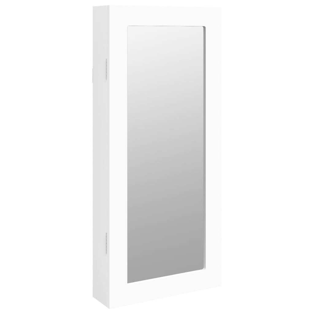  Schmuckschrank mit Spiegel Wandmontage Weiß 30x8,5x67 cm