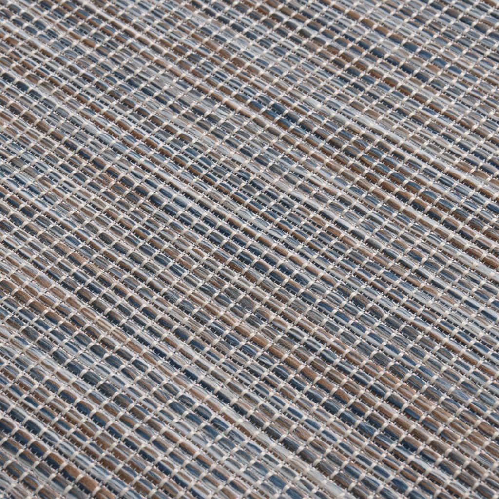  Outdoor-Teppich Flachgewebe 160x230 cm Braun und Blau