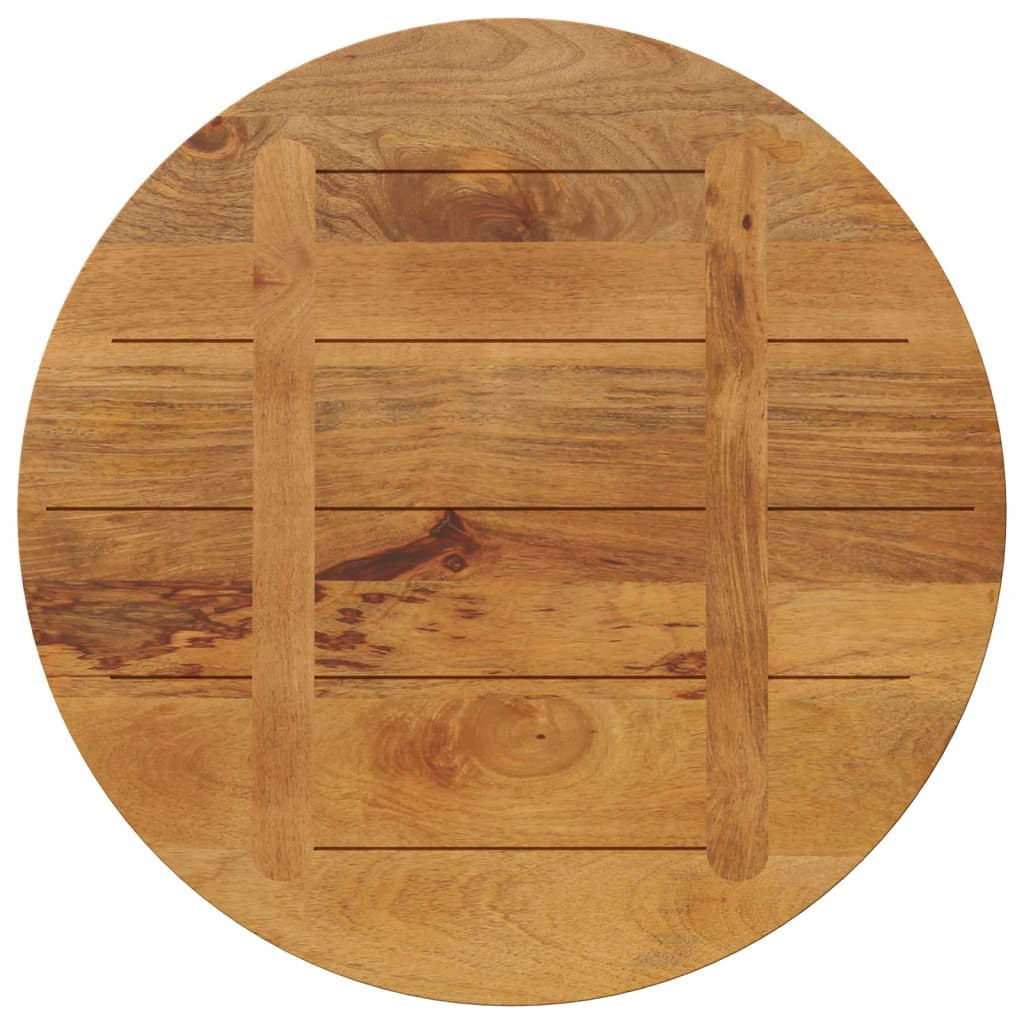  Tischplatte Ø 70x3,8 cm Rund Massivholz Mango