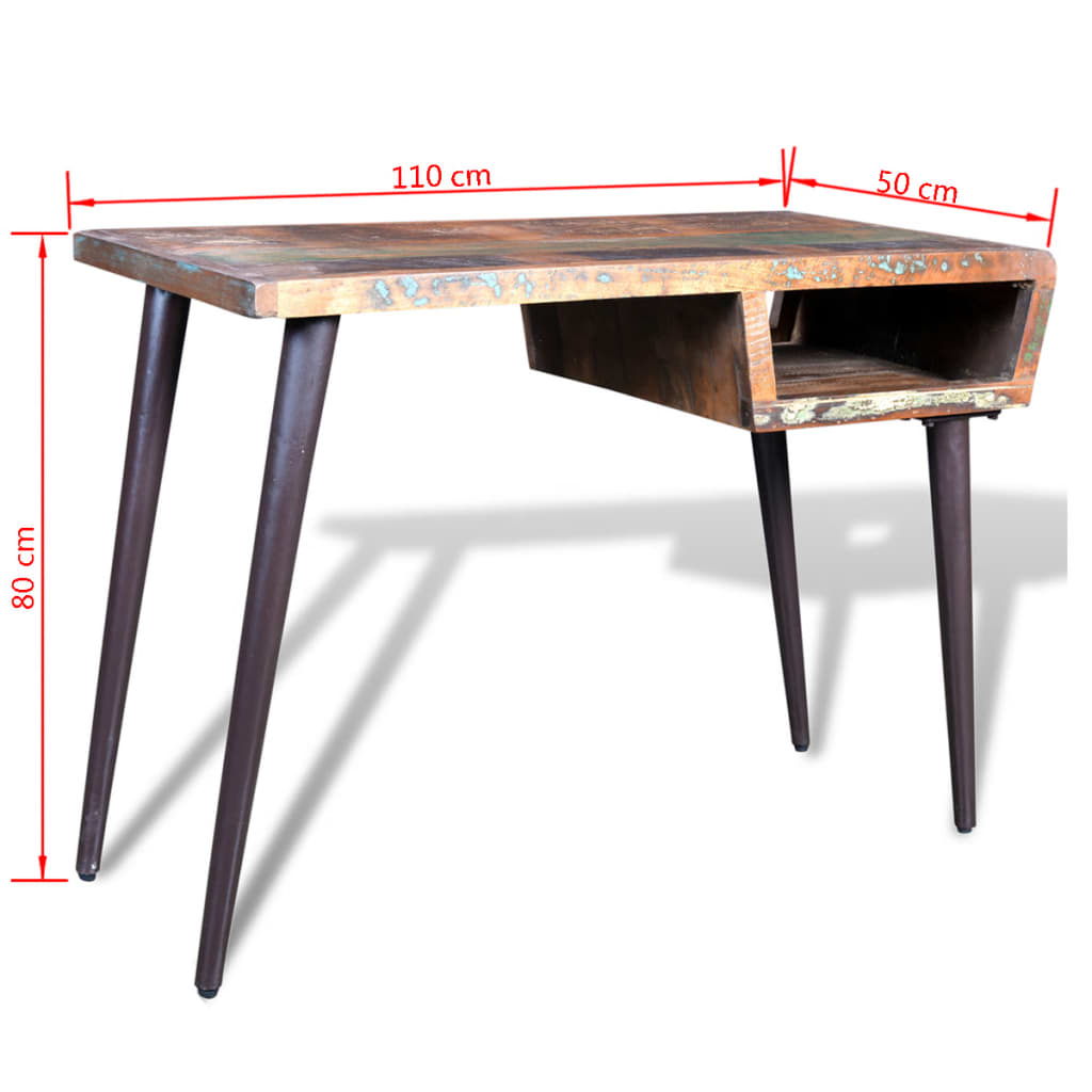  Schreibtisch Altholz mit Eisenbeinen
