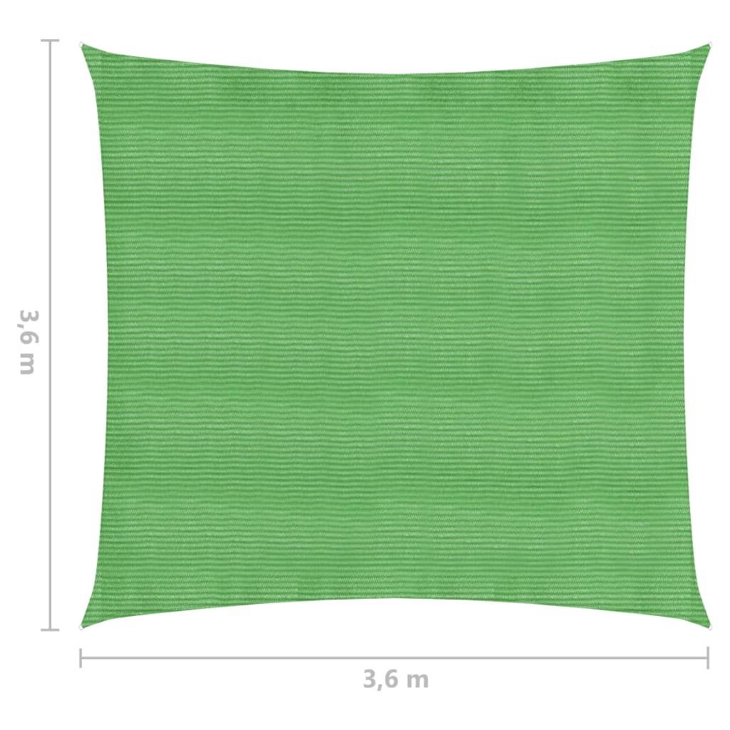  Sonnensegel 160 g/m² Hellgrün 3,6x3,6 m HDPE