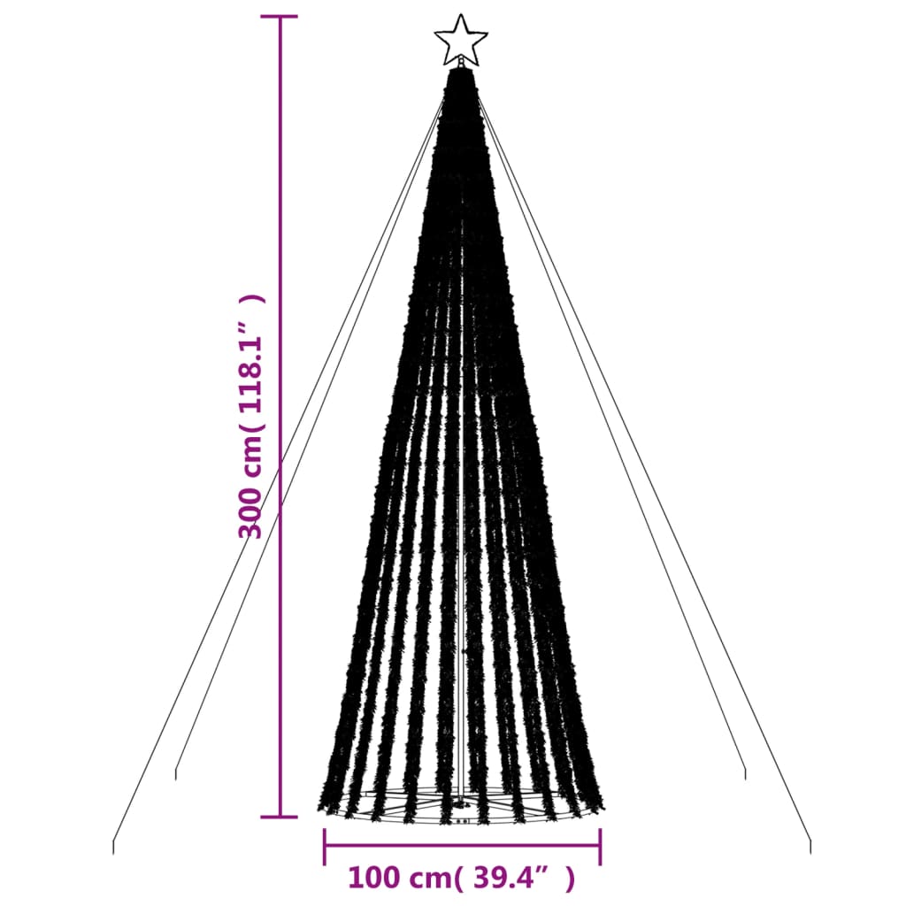  Weihnachtsbaum Kegelform 688 LEDs Kaltweiß 300 cm