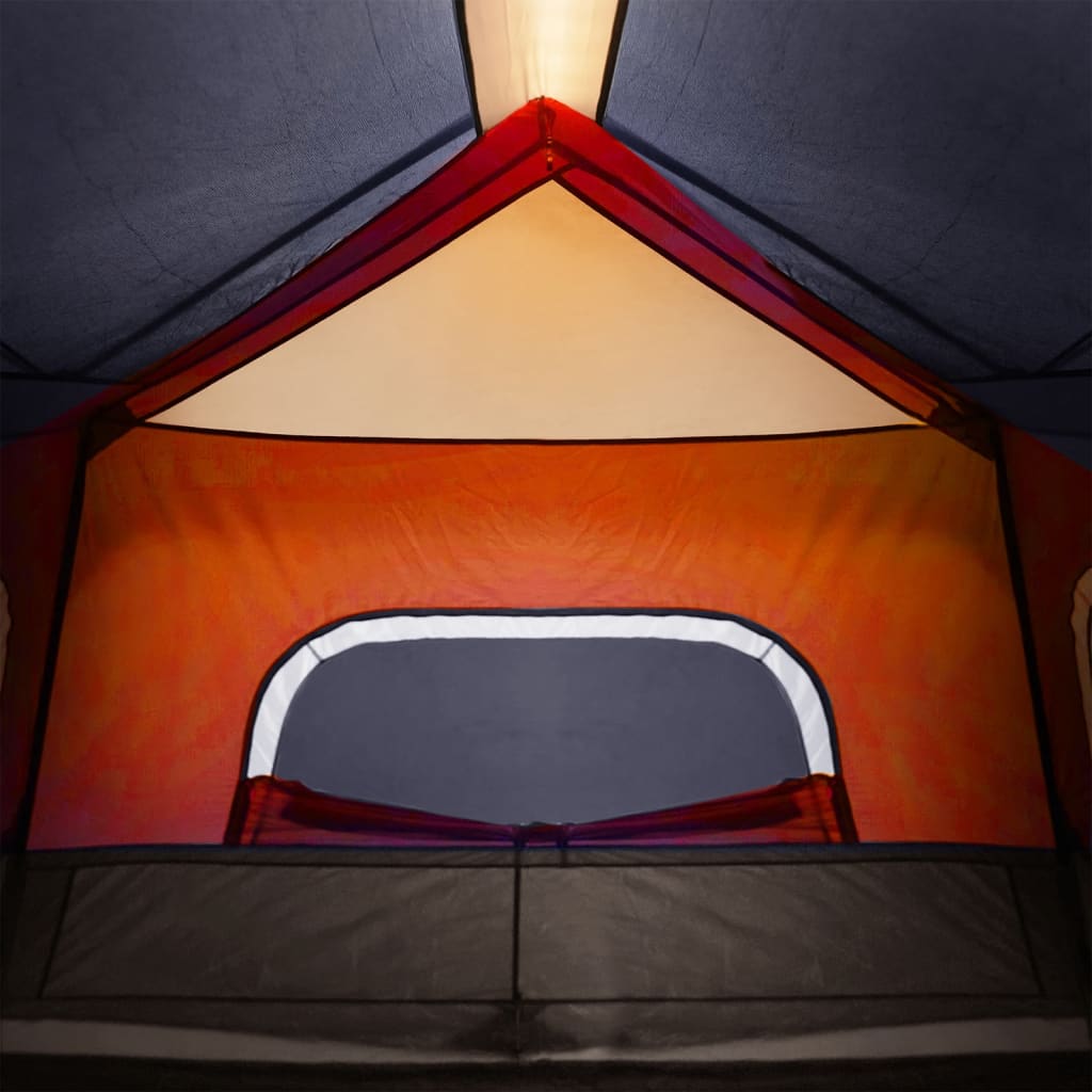  Campingzelt mit LED 6 Personen Grau und Orange