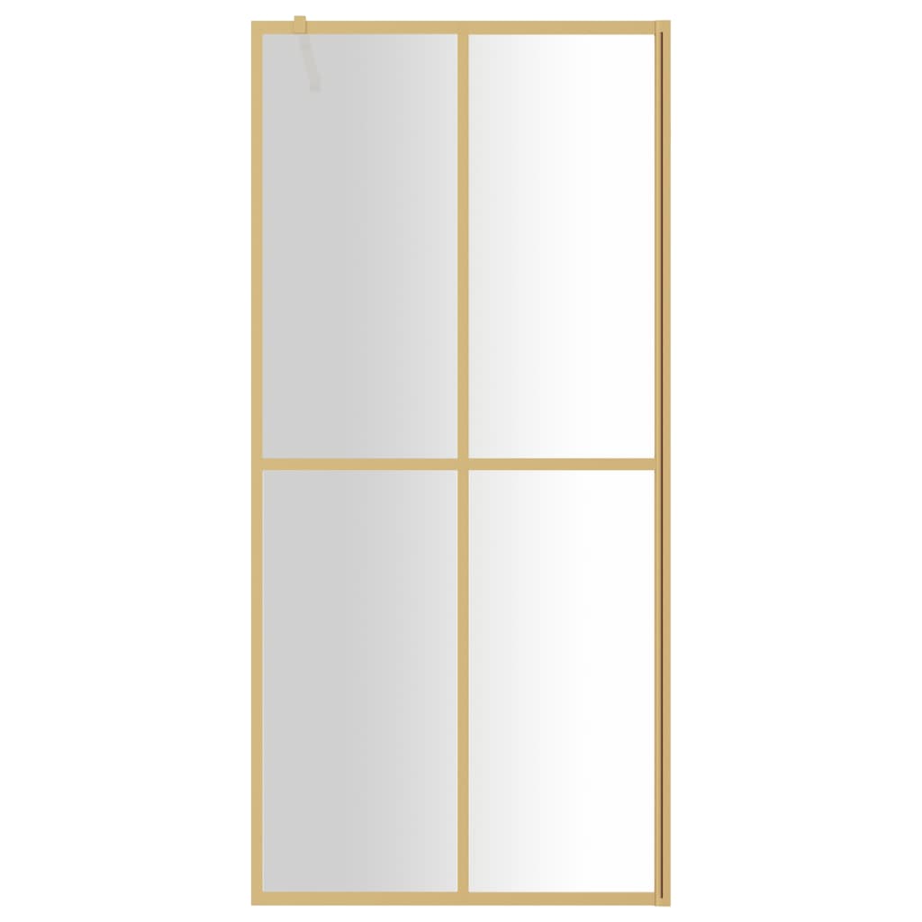  Duschwand für Begehbare Dusche mit ESG Klarglas Golden 80x195cm