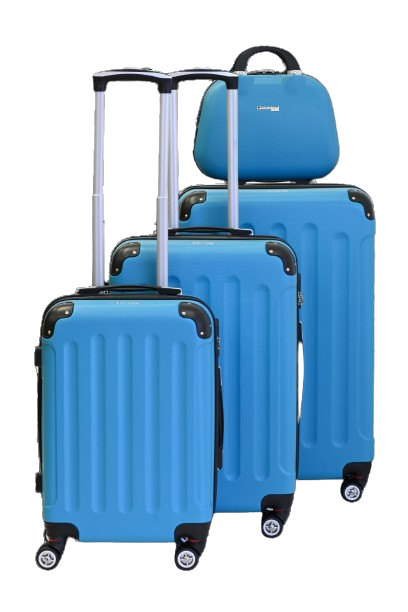 Glüückskind Hartschalen Trolley 4-tlg. aus ABS Kunststoff Blau