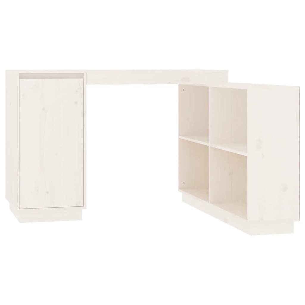  Schreibtisch Weiß 110x50x75 cm Massivholz Kiefer