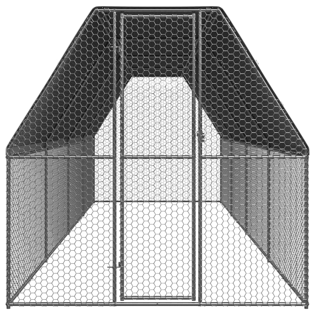  Outdoor-Hühnerkäfig 2x8x2 m Verzinkter Stahl 