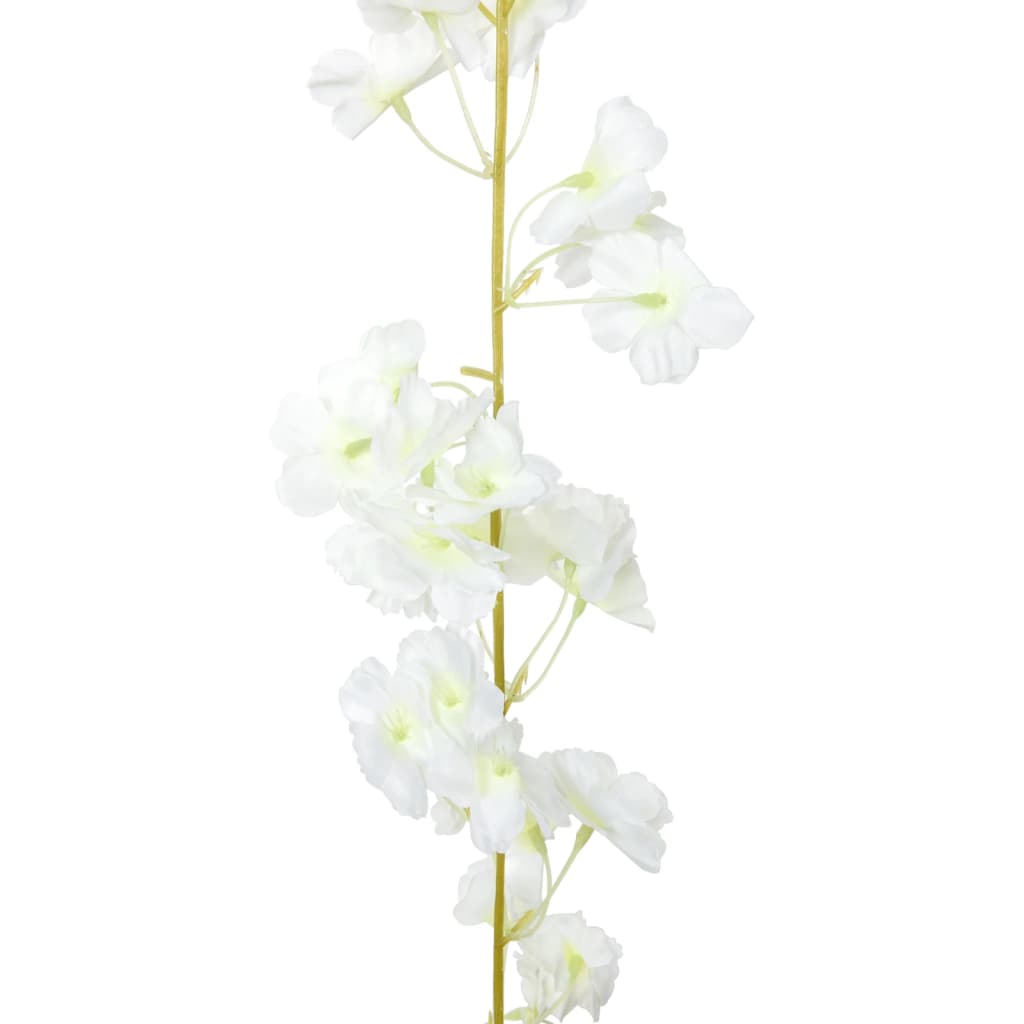  Künstliche Blumengirlanden 6 Stk. Weiß 180 cm