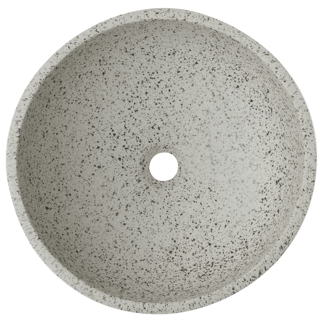  Aufsatzwaschbecken Grau Rund Ø41x14 cm Keramik