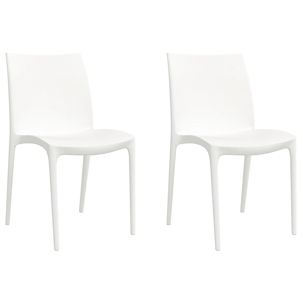  Gartenstühle 2 Stk. Weiß 50x46x80 cm Polypropylen