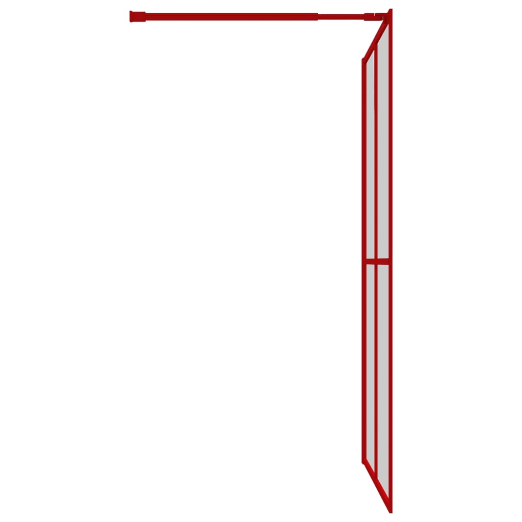  Duschwand für Begehbare Dusche mit ESG Klarglas Rot 140x195 cm