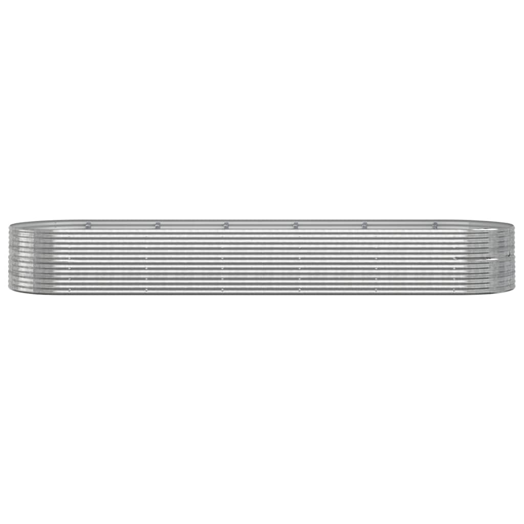  Hochbeet Pulverbeschichteter Stahl 510x140x68 cm Silbern