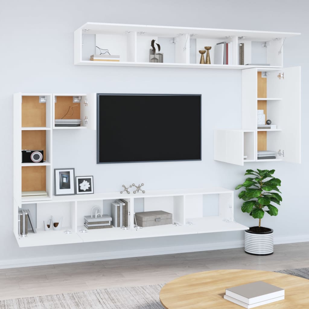  TV-Wandschrank Weiß Holzwerkstoff