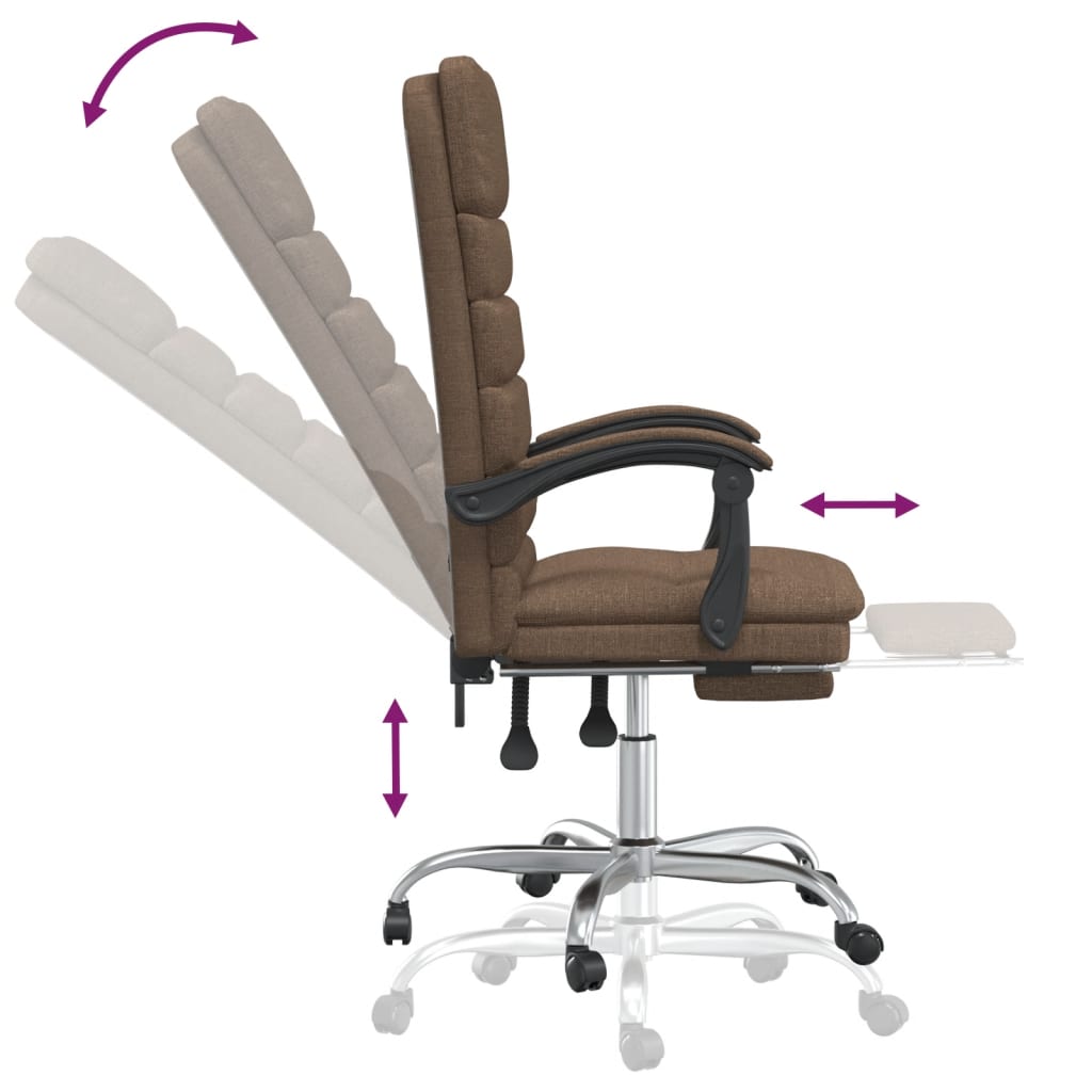  Bürostuhl mit Massagefunktion Braun Stoff