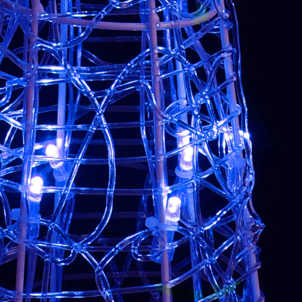  LED-Kegel Acryl Weihnachtsdeko Pyramide Blau 90 cm
