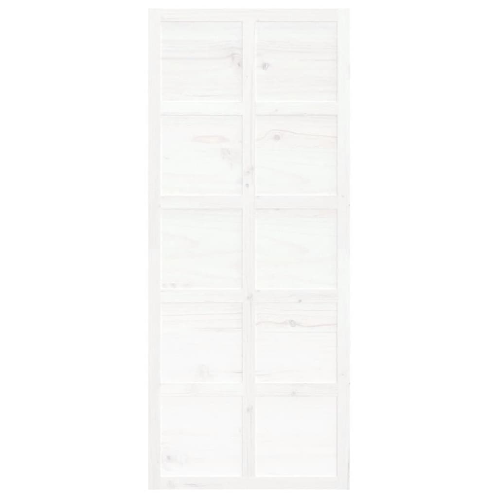  Scheunentür Weiß 90x1,8x214 cm Massivholz Kiefer