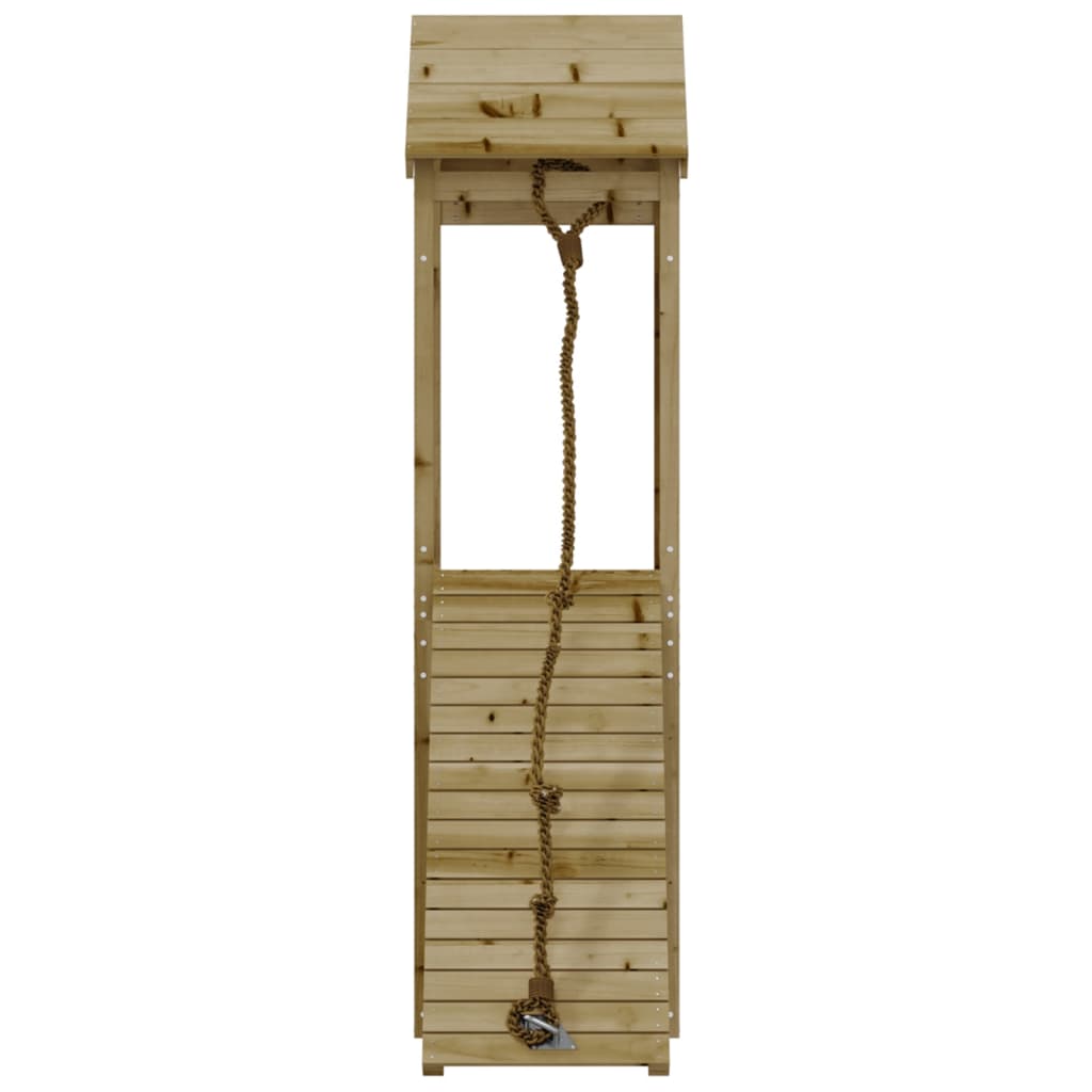  Spielturm mit Kletterwand Imprägniertes Kiefernholz