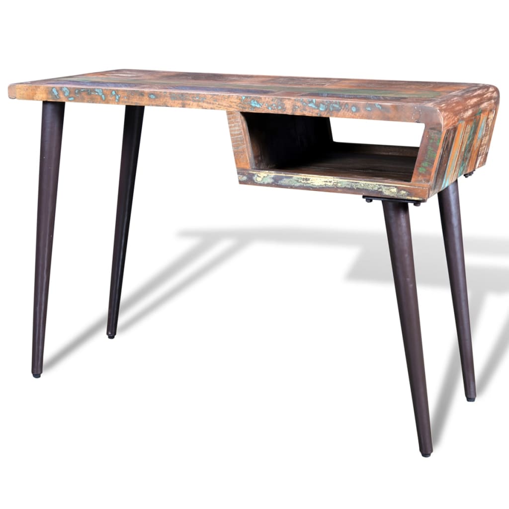  Schreibtisch Altholz mit Eisenbeinen
