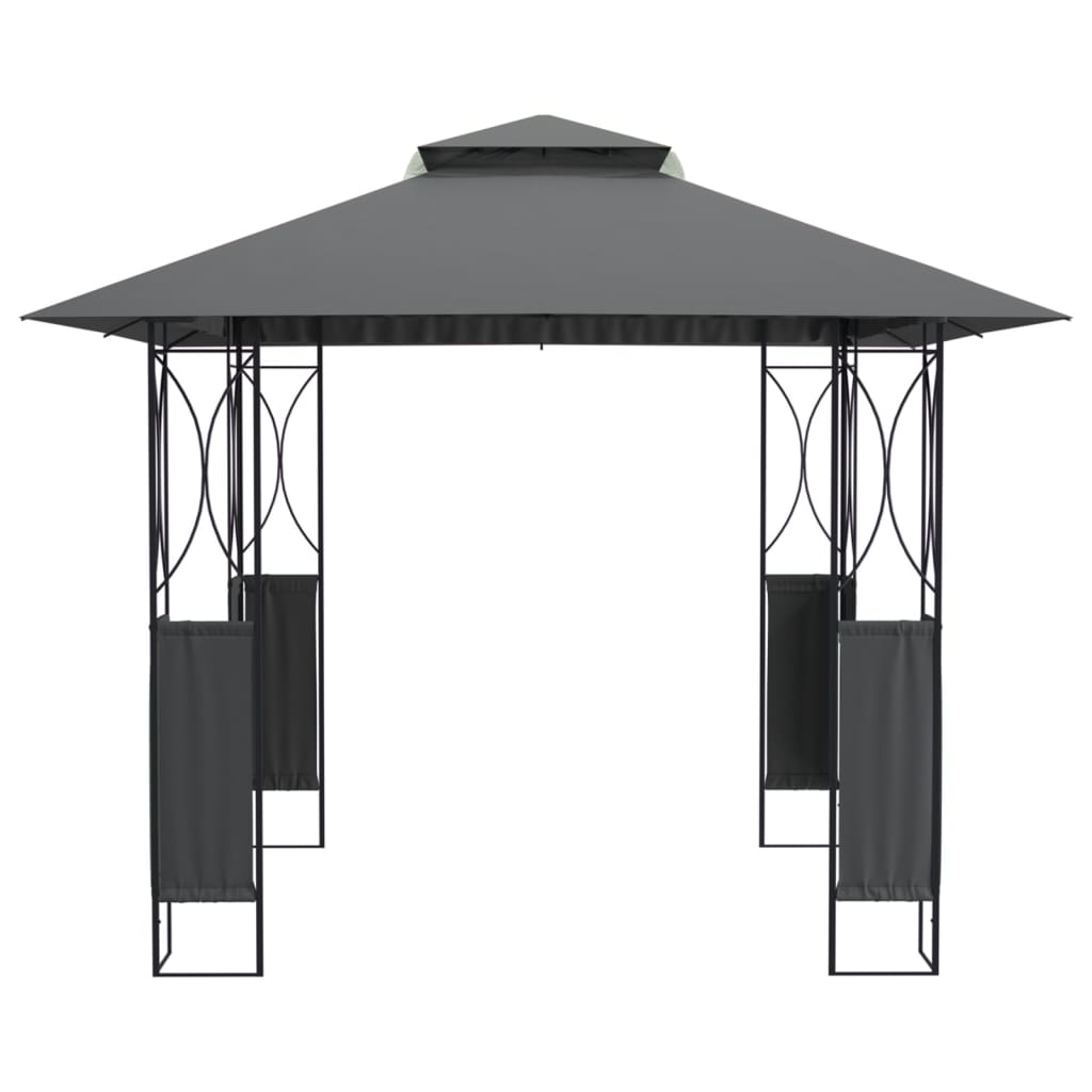  Pavillon mit Dach Anthrazit 300x300x270 cm Stahl