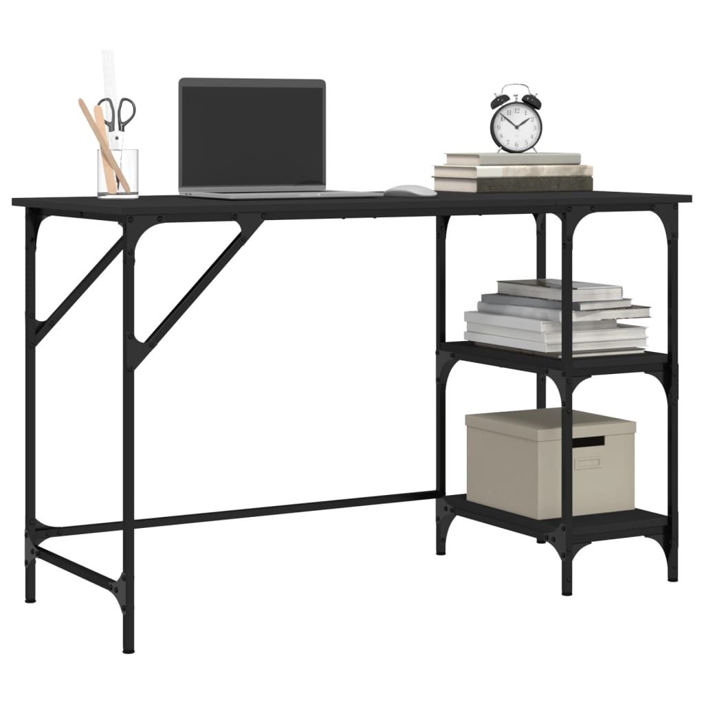  Schreibtisch Schwarz 120x50x75 cm Metall und Holzwerkstoff
