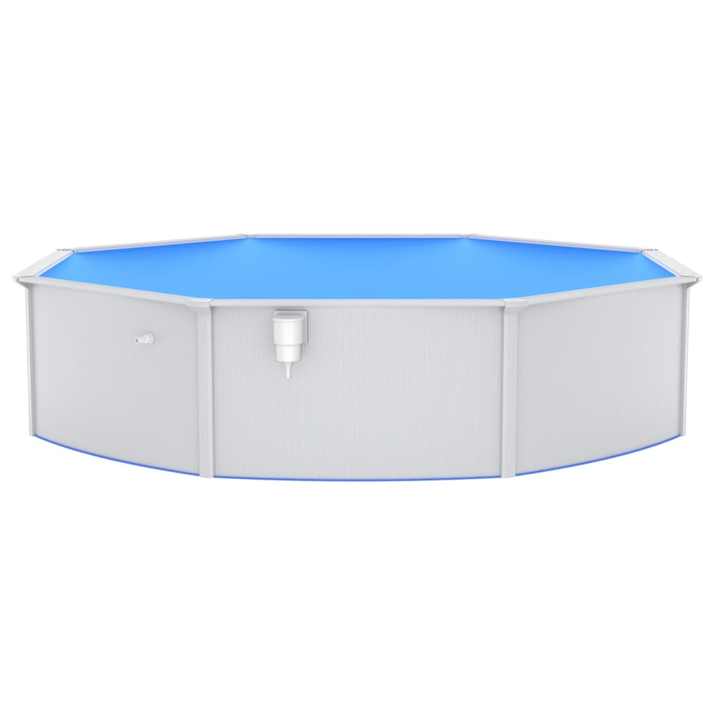  Pool mit Stahlwand Rund 550x120 cm Weiß