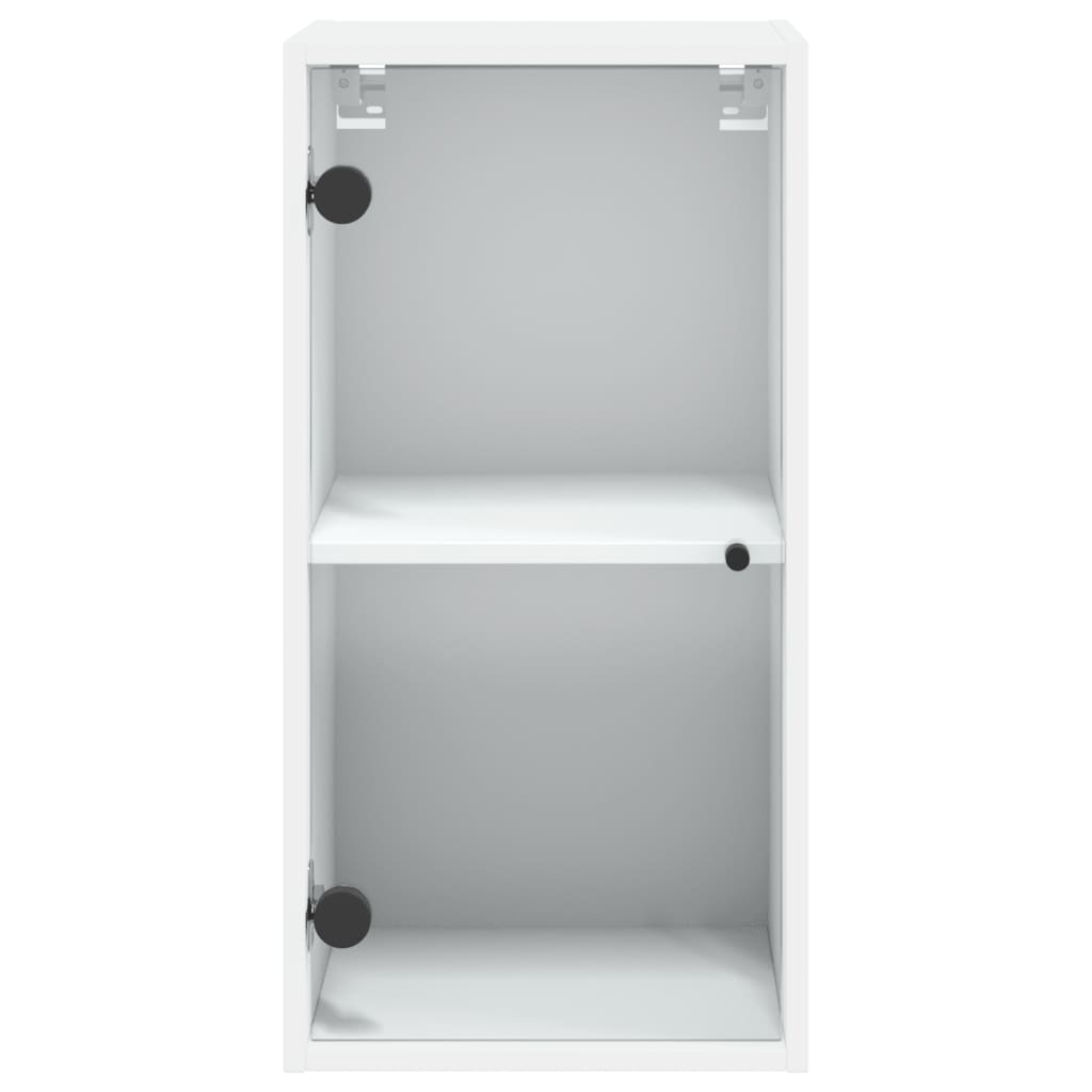  Wandschrank mit Glastüren Weiß 35x37x68,5 cm