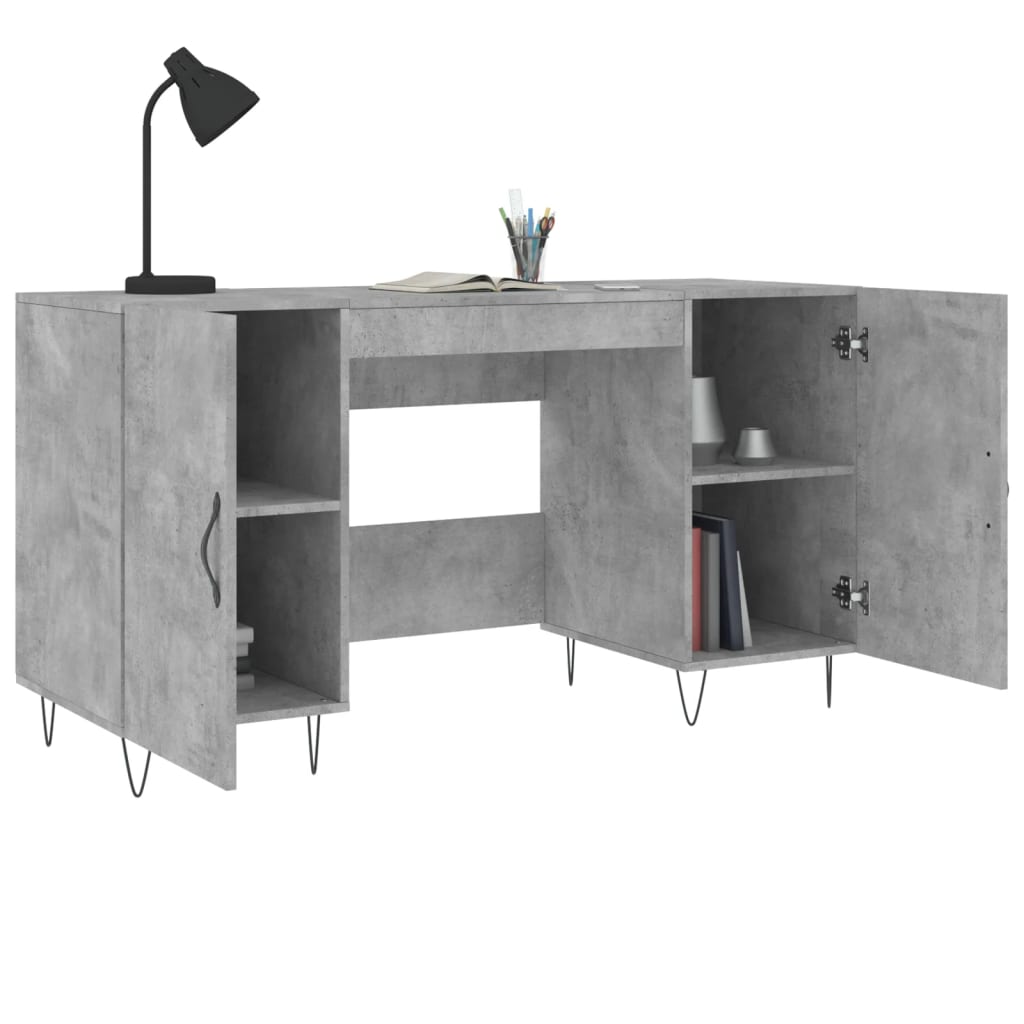  Schreibtisch Betongrau 140x50x75 cm Holzwerkstoff