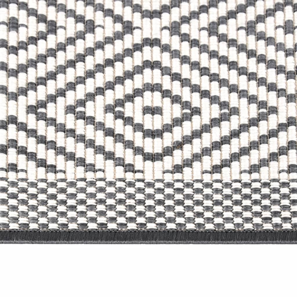  Outdoor-Teppich Grau und Weiß 80x250 cm Beidseitig Nutzbar