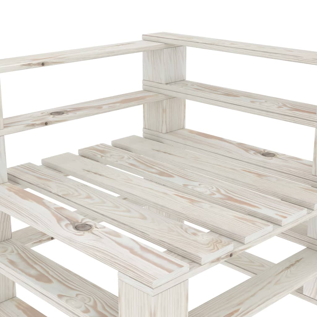  Garten-Palettensofa 2-Sitzer Weiß Holz