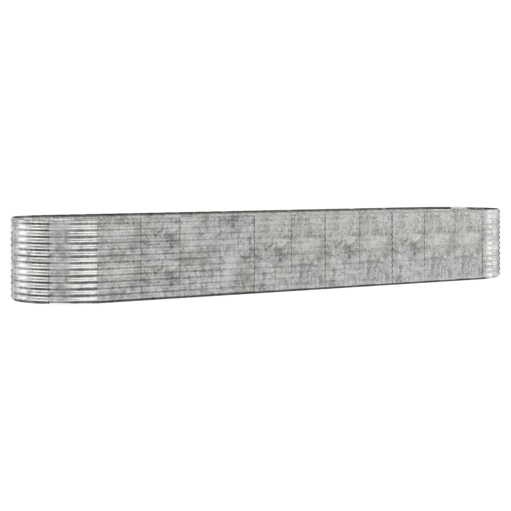  Hochbeet Pulverbeschichteter Stahl 507x100x68 cm Silbern