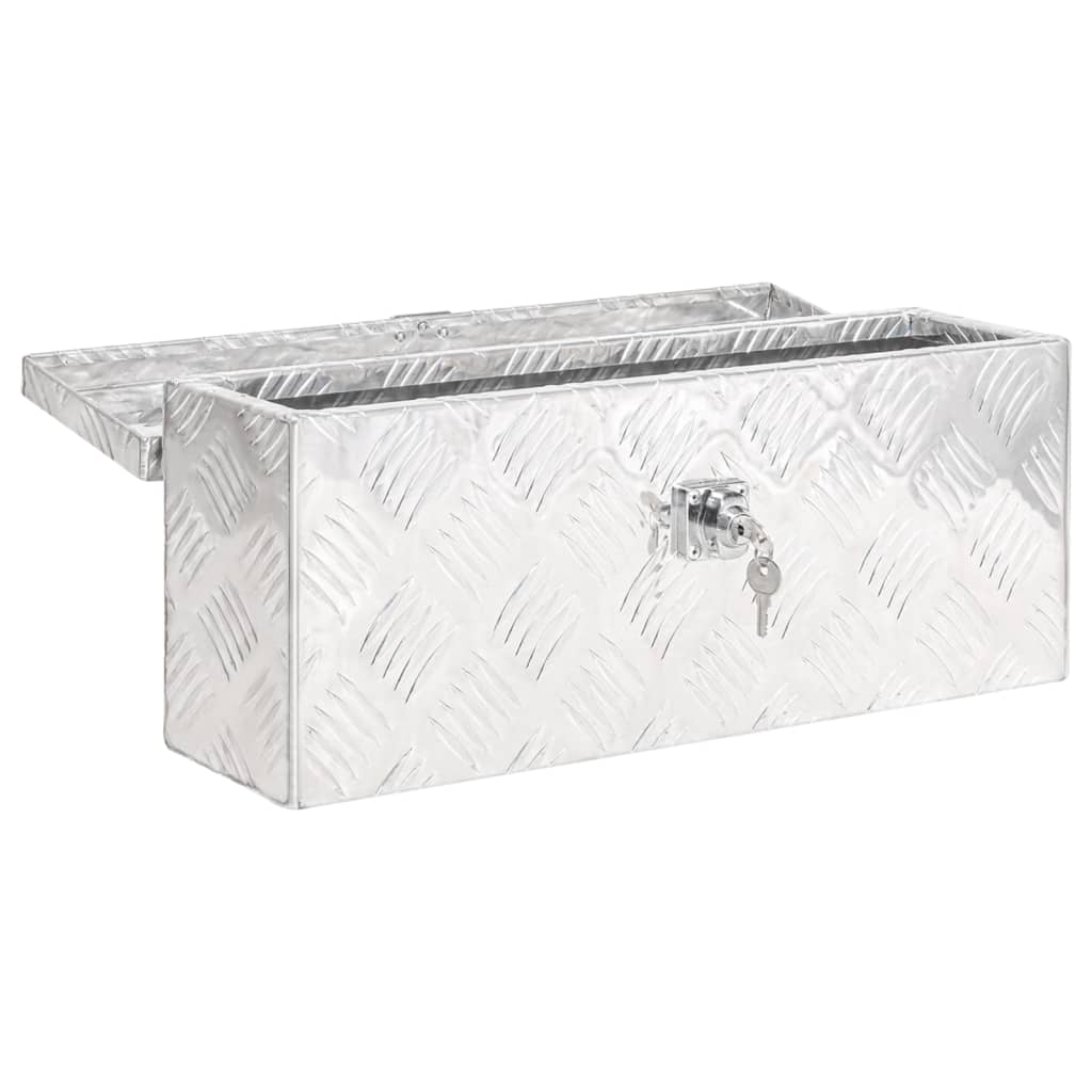  Aufbewahrungsbox Silbern 50x15x20,5 cm Aluminium