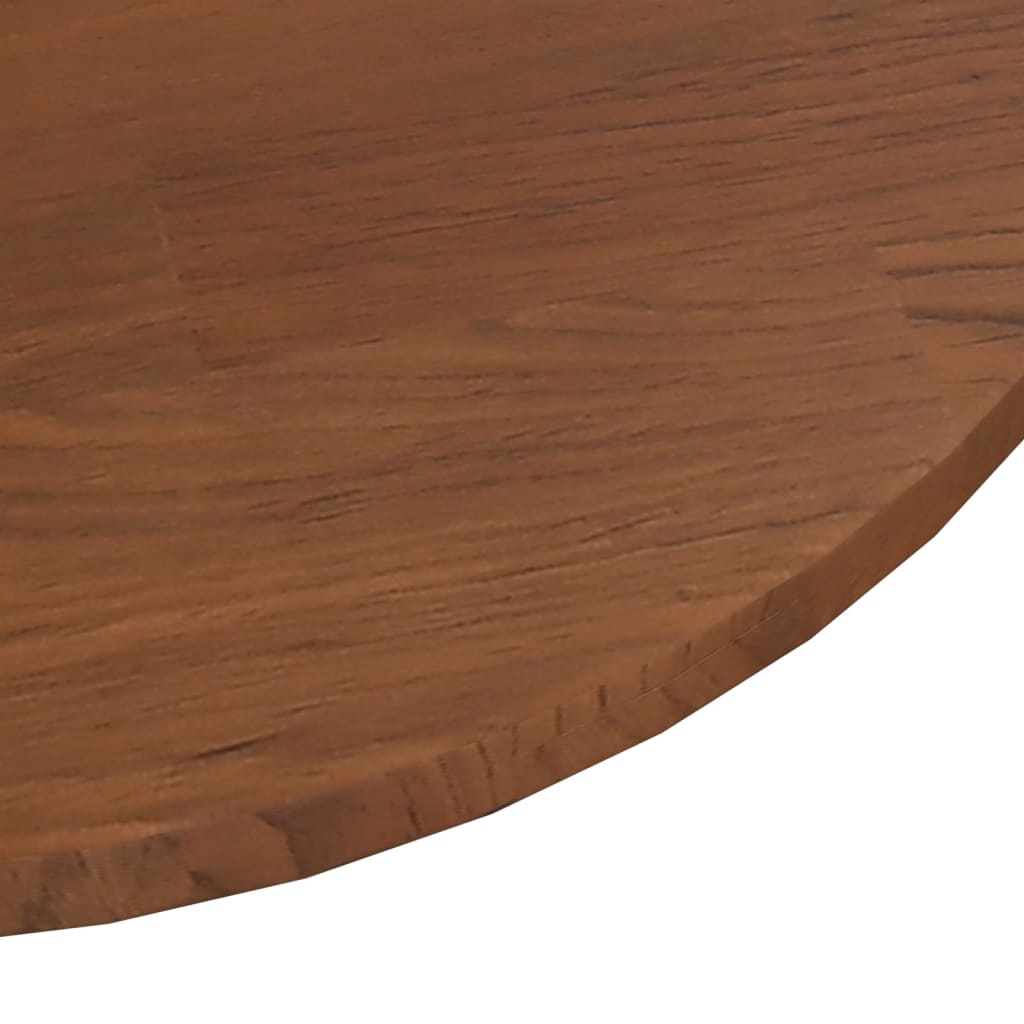  Runde Tischplatte Dunkelbraun Ø60x1,5 cm Behandeltes Eichenholz